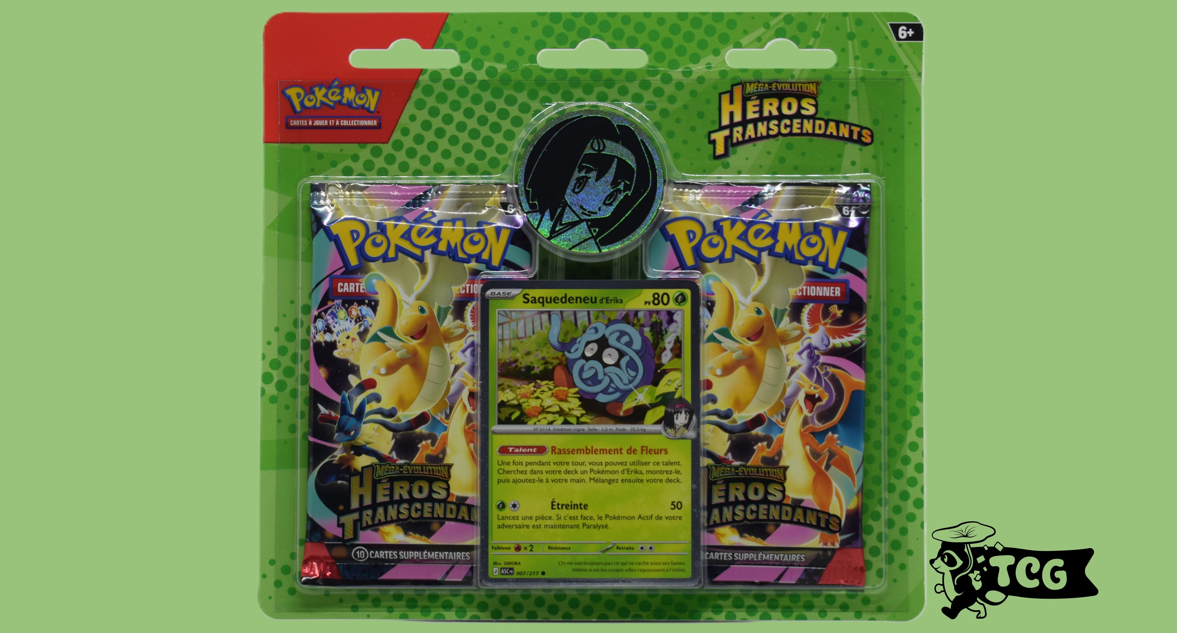 Duopack Héros Transcendants ME2.5 Carte Promo de Saquedeneu d'Erika & jeton FR