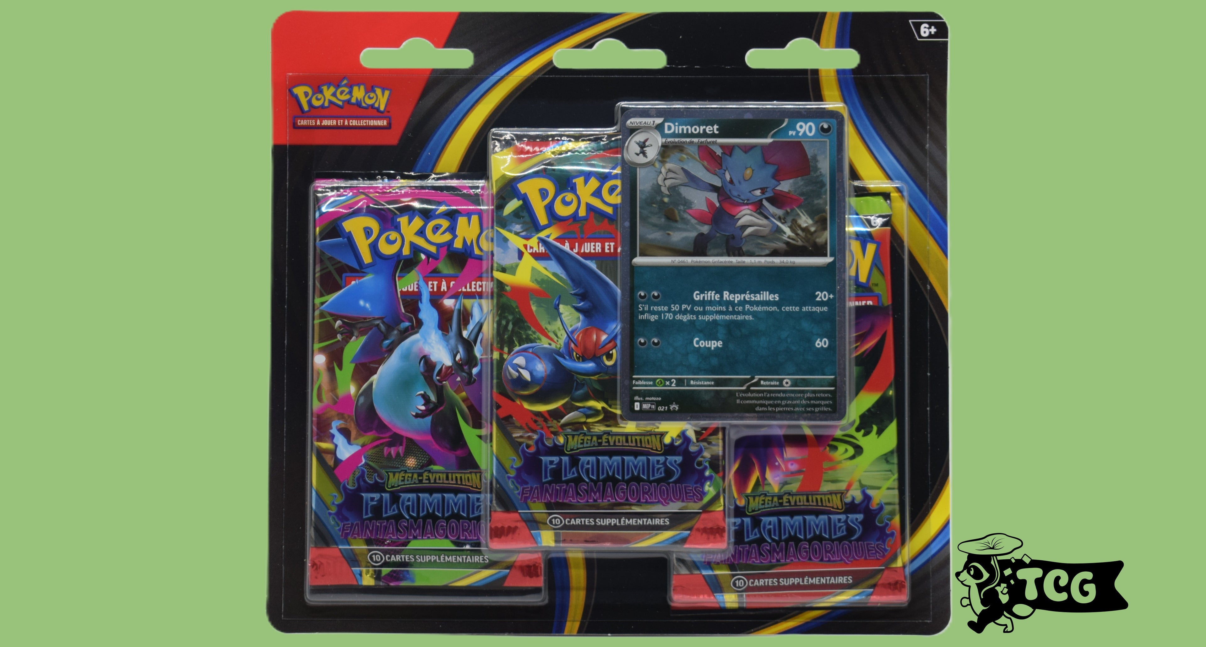 Tripack Flammes Phantasmagoriques ME2 carte promo Dimoret FR